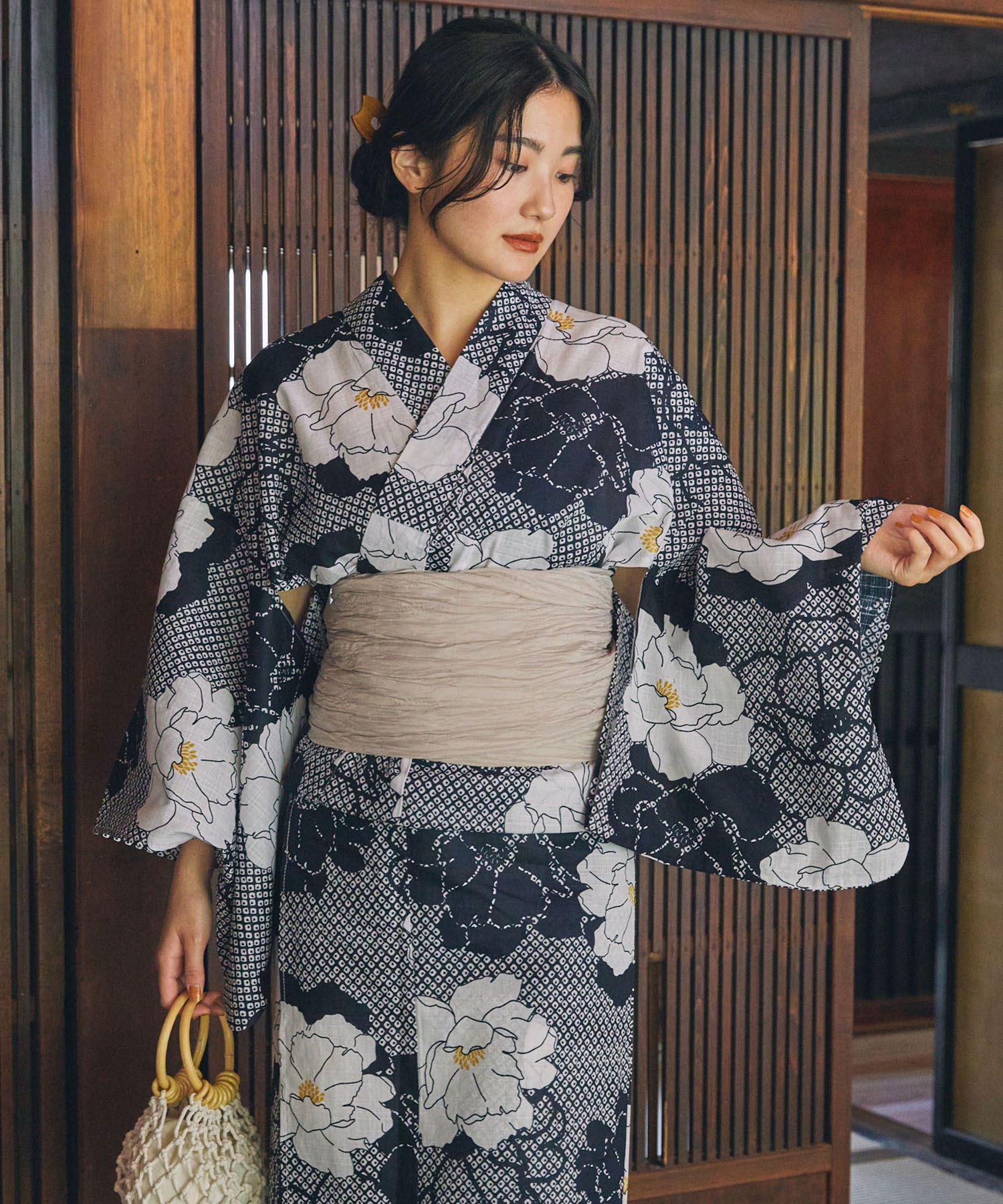 2点セット / アソート 花柄 しわ兵児帯 浴衣 MONO-MART LADY'S