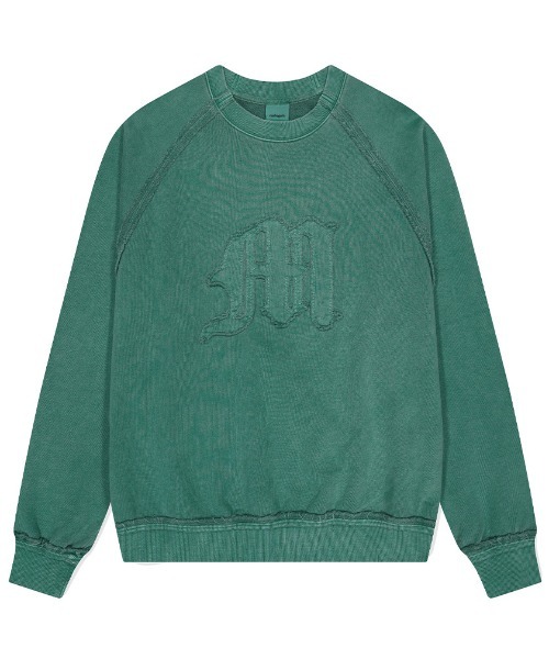 mahagrid/マハグリッド』RAW CUT M LOGO PIGMENT SWEATSHIRT/Mロゴ 