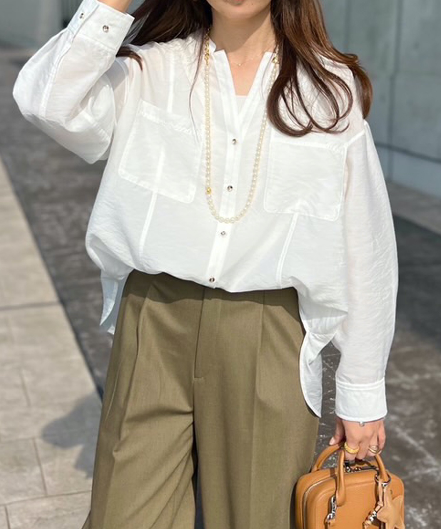公式限定 福袋 - 公式通販オンラインショップ シアーワッシャーキーネックシャツ Emma Taylor│STYLEDOOR シャツ+ブラウス(長袖+七分)