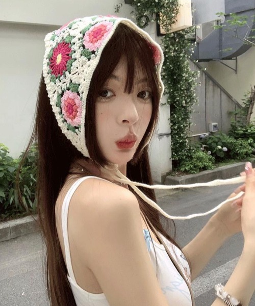 [INNEQ] 韓国大人気 ヘッドスカーフ INQ C&M Scarf A'GEM/9 × .kom 『.KOM/ドットケーオーエム』 ヘッドスカーフ