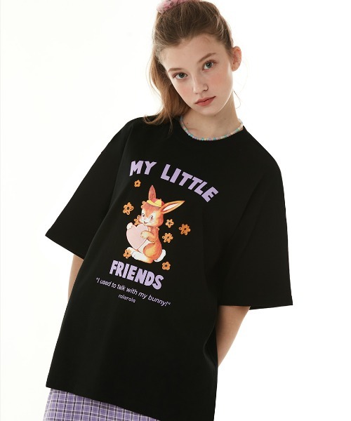 ROLAROLA/ロラロラ』BROWN BUNNY T-SHIRT/プリントデザイン半袖Tシャツ