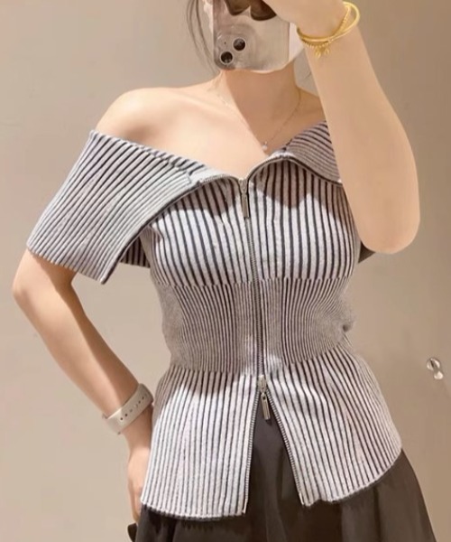 tシャツ A'GEM/9 × .kom 「.KOM/ドットケーオーエム」 ジップアップトップス レディース メンズ A'GEM/9 × .kom 『.KOM/ドットケーオーエム』 ジップアップ
