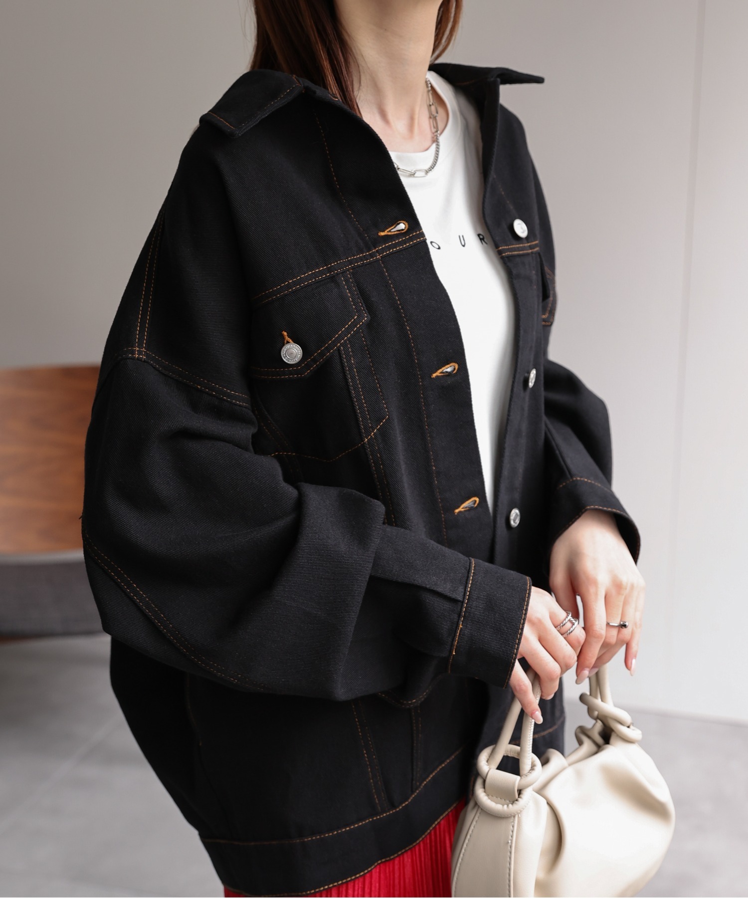 model：162cm 着用サイズ：F