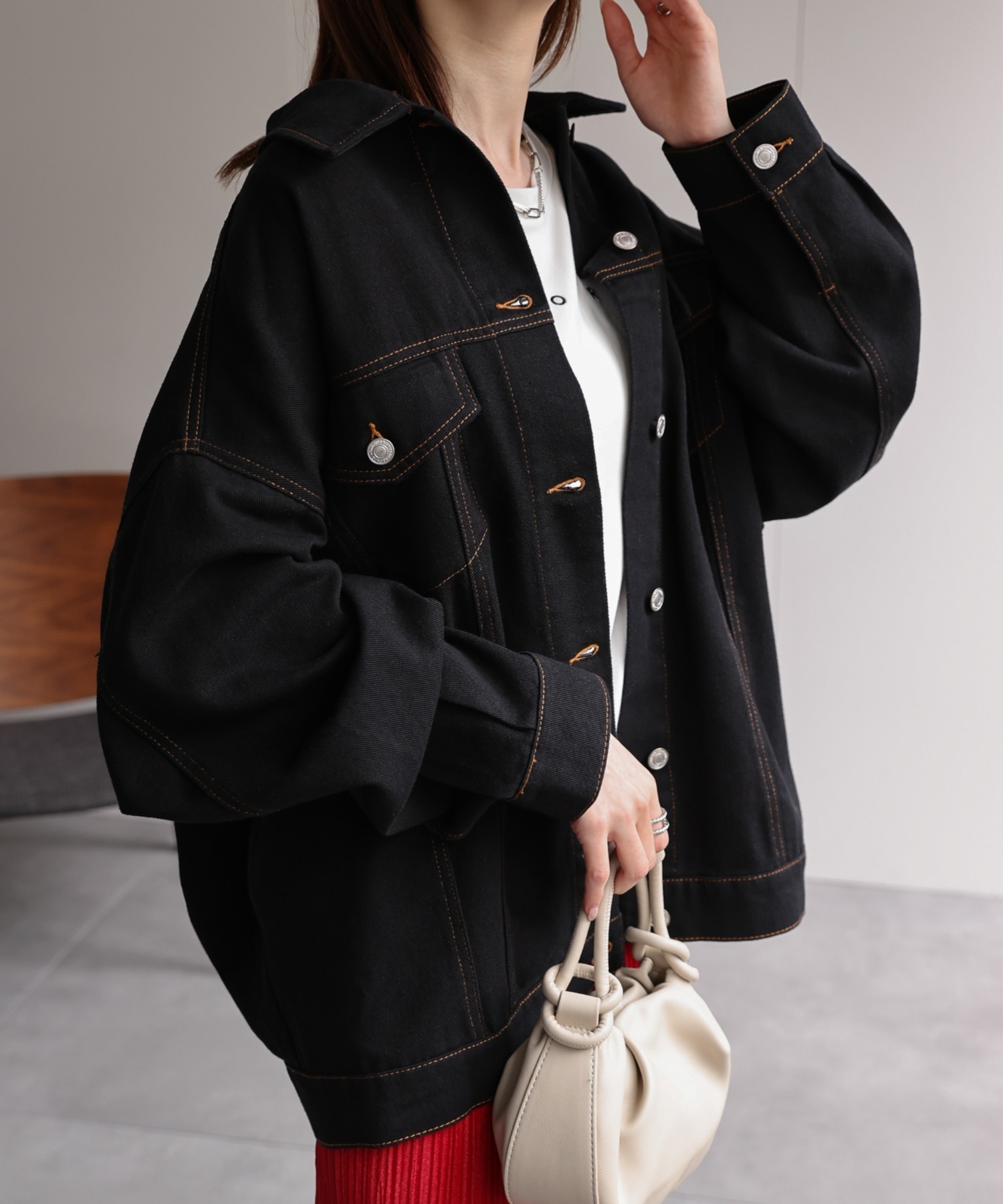 model：162cm 着用サイズ：F