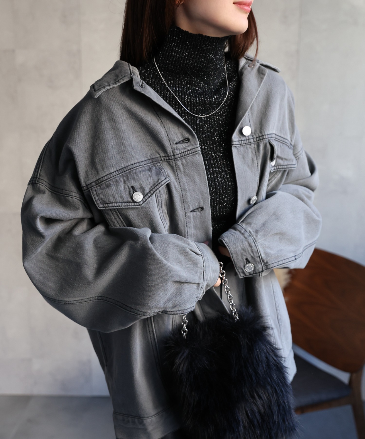 model：162cm 着用サイズ：F