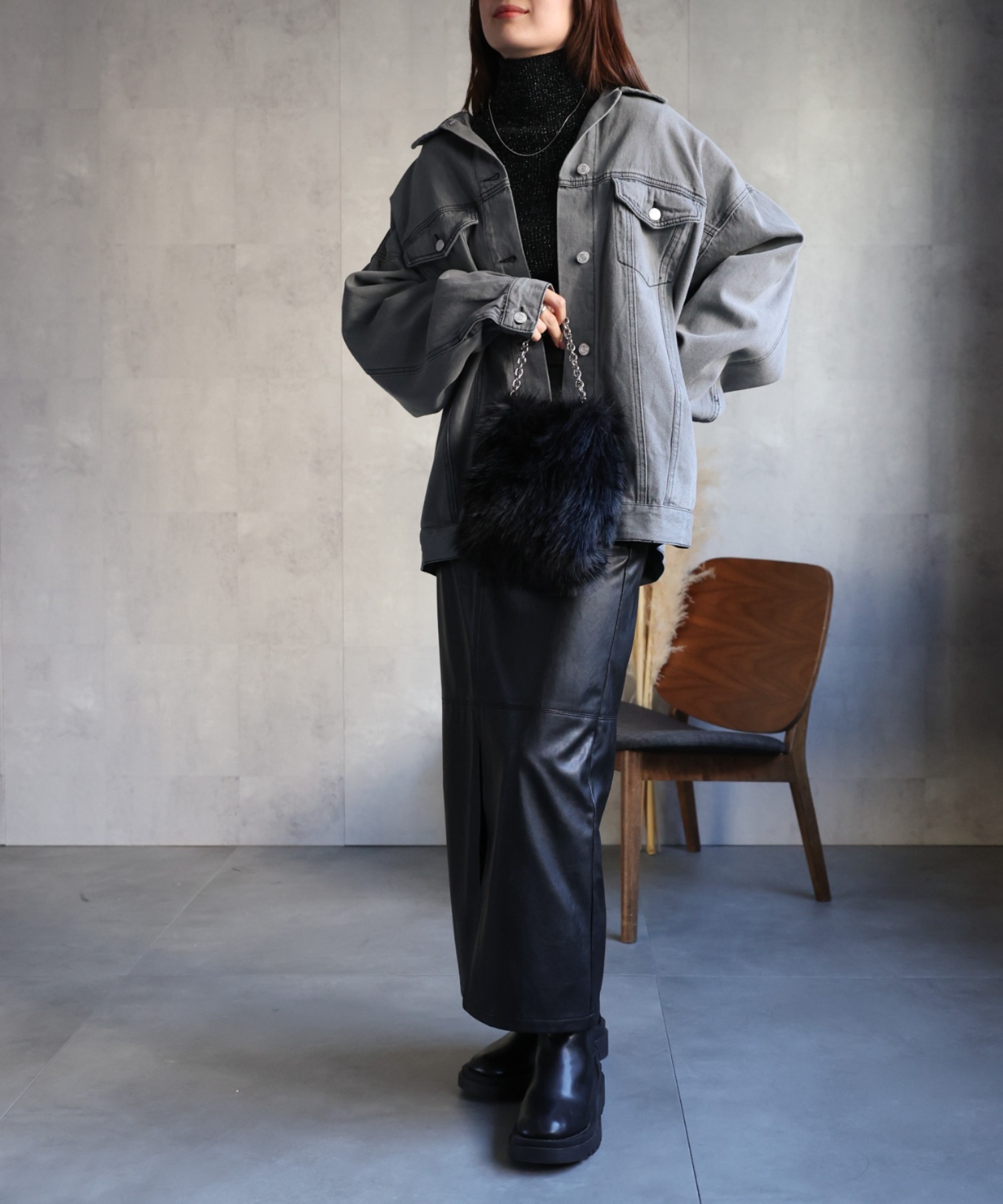 model：162cm 着用サイズ：F