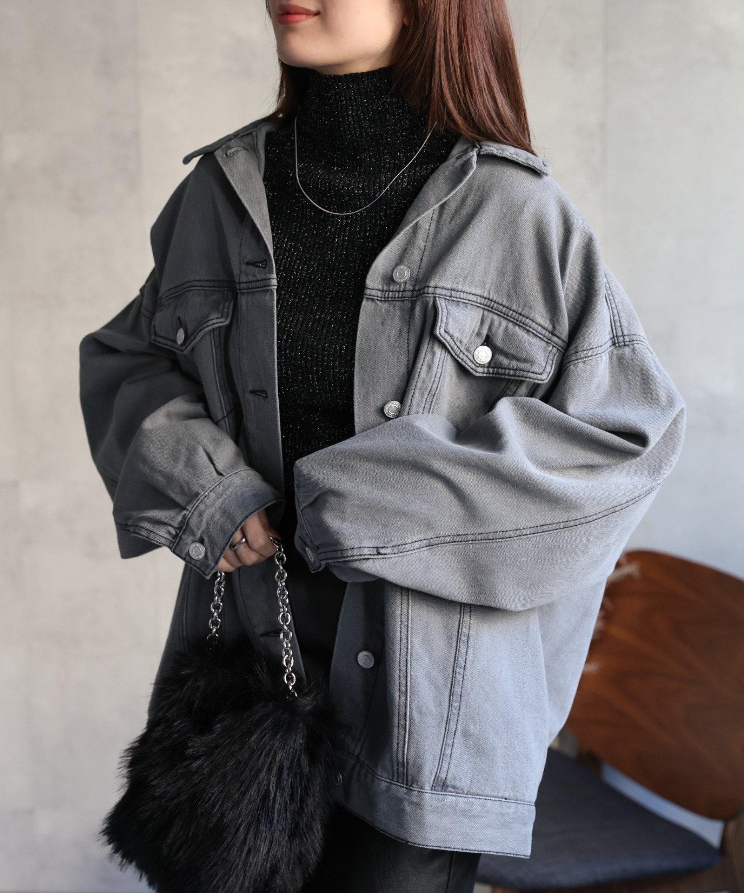 model：162cm 着用サイズ：F