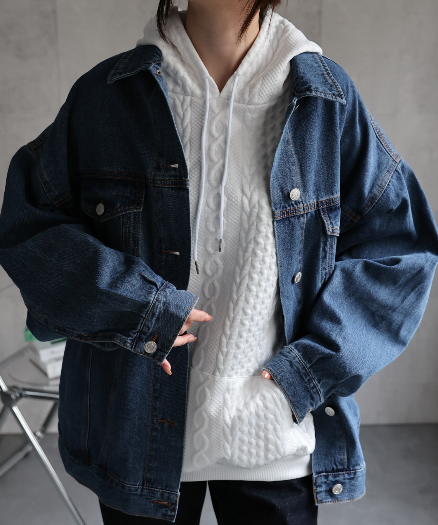 model：162cm 着用サイズ：F