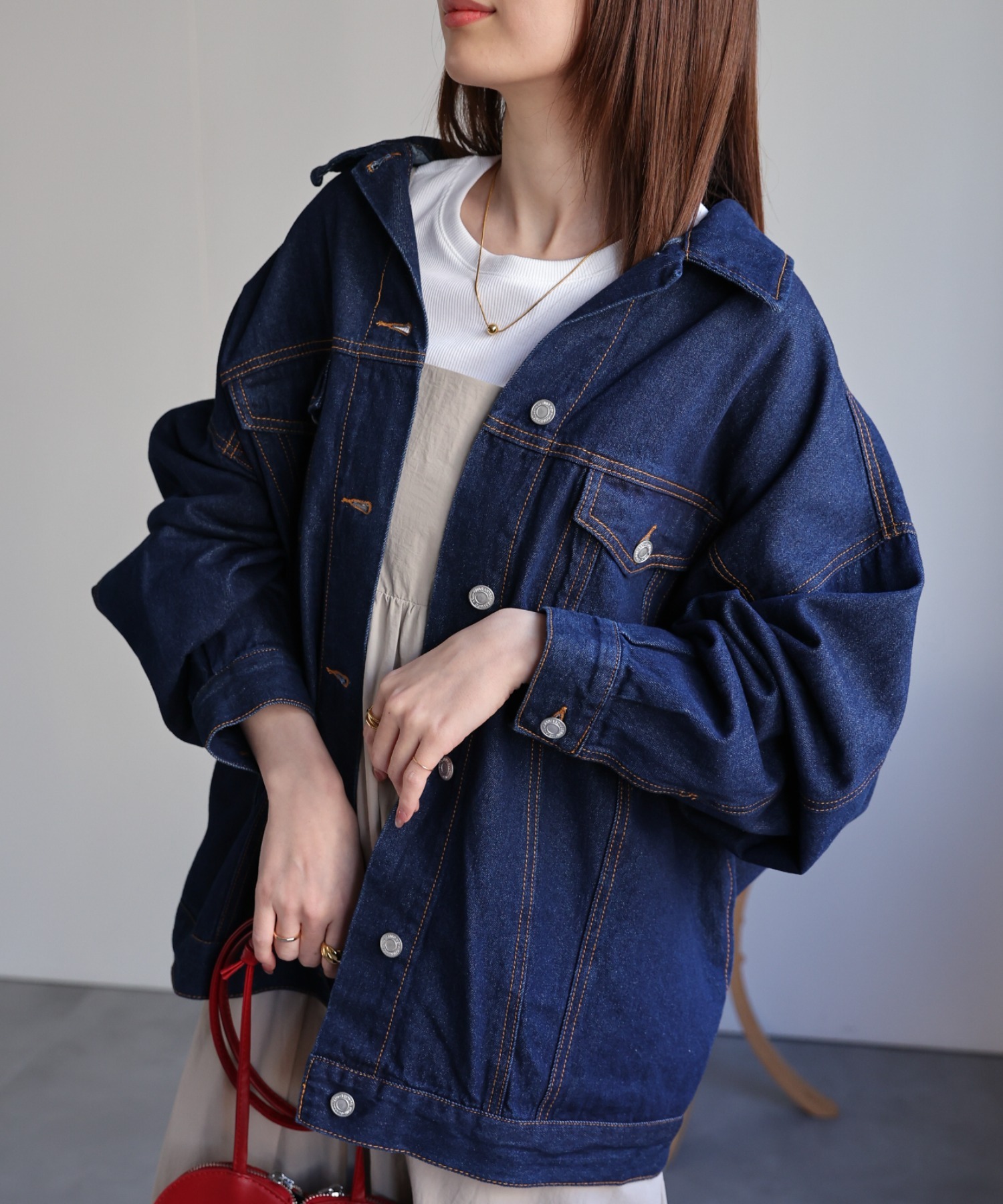 model：162cm 着用サイズ：F