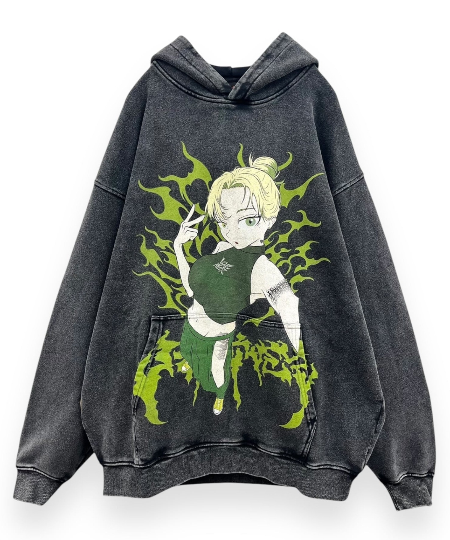 A'GEM/9 × .kom 『LOVE KILLER/ラブ キラー』 Green girl Graphic logo hoodie by  ruptivey/グリーンガールグラフィックロゴパーカー セレクトアイテム│A'GEM/9×.KOM【公式】｜韓国・ストリートブランド通販サイト  エージェムナイン ドットケーオーエム