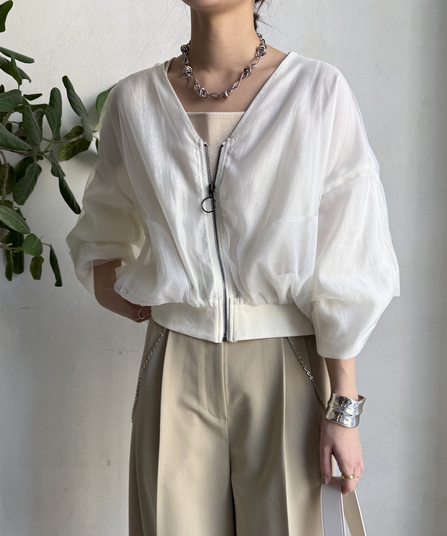 【WEB限定】チュールレイヤードブルゾン