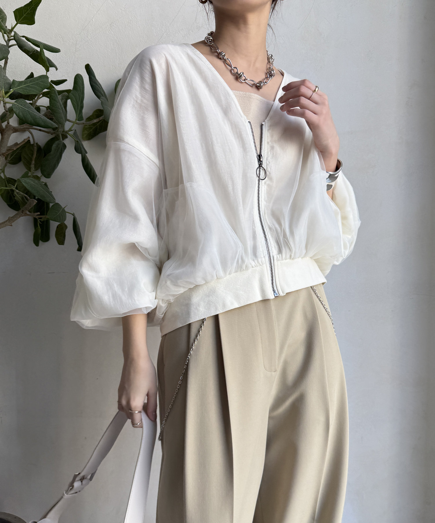 【WEB限定】チュールレイヤードブルゾン