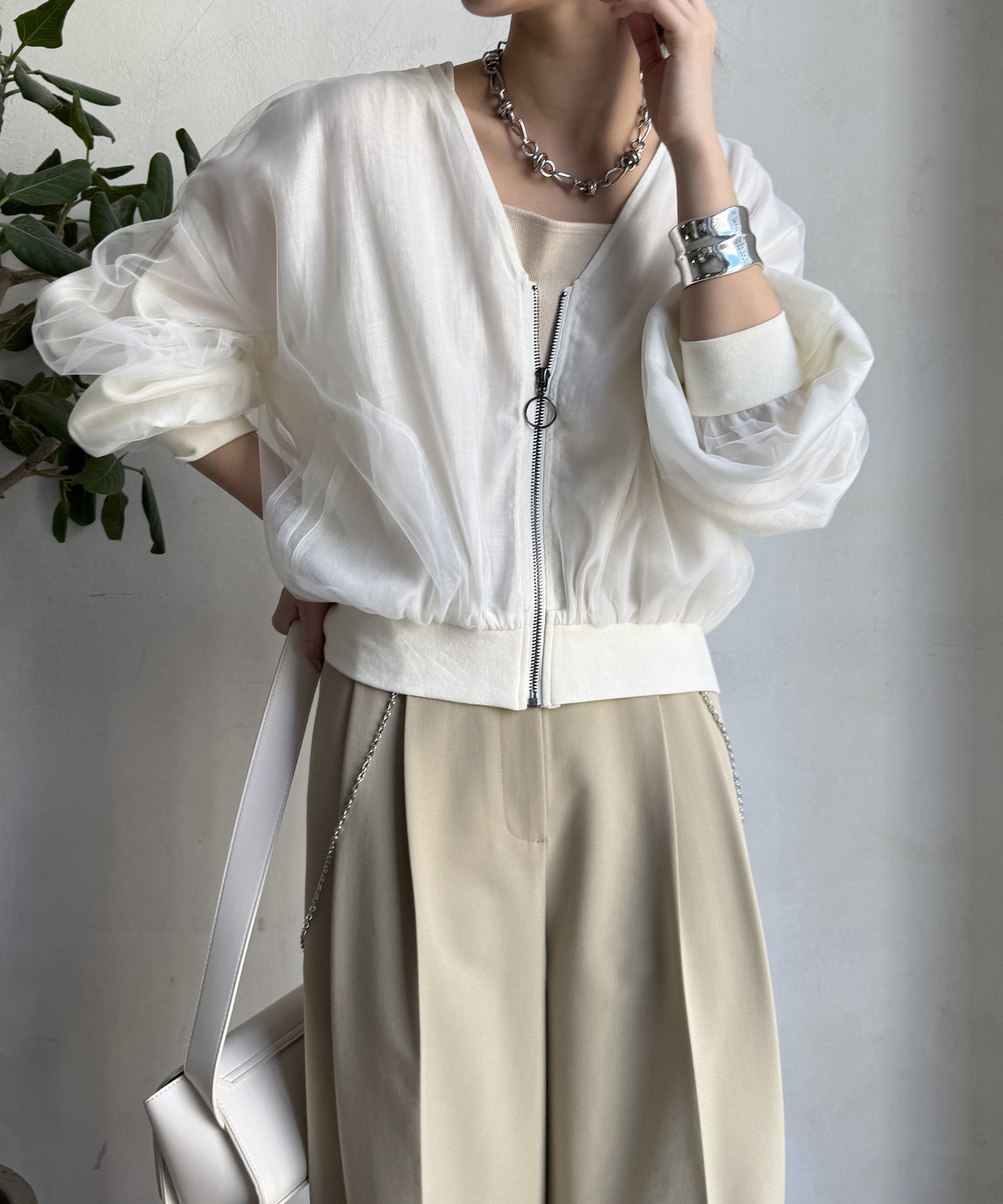 【WEB限定】チュールレイヤードブルゾン