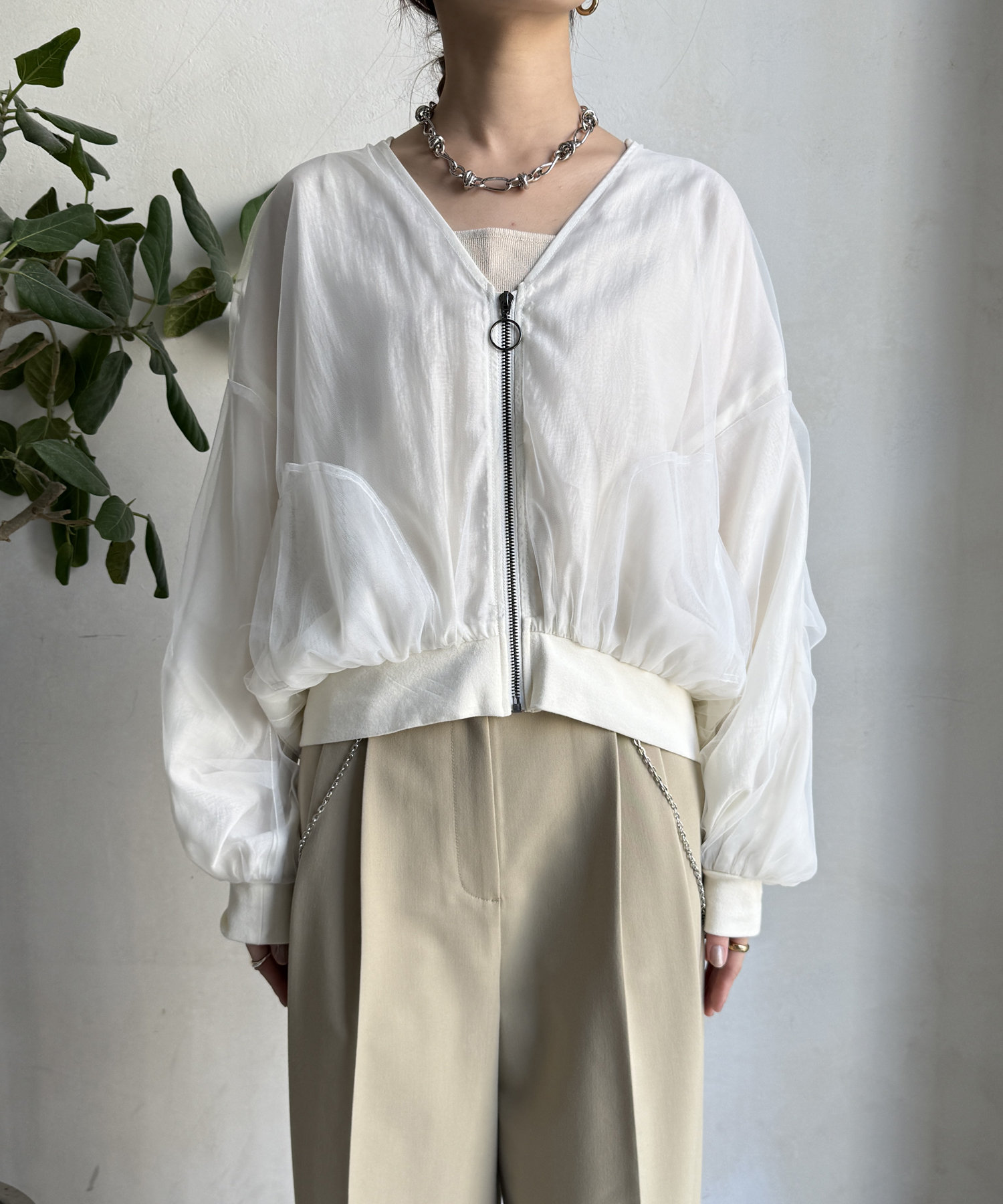 【WEB限定】チュールレイヤードブルゾン