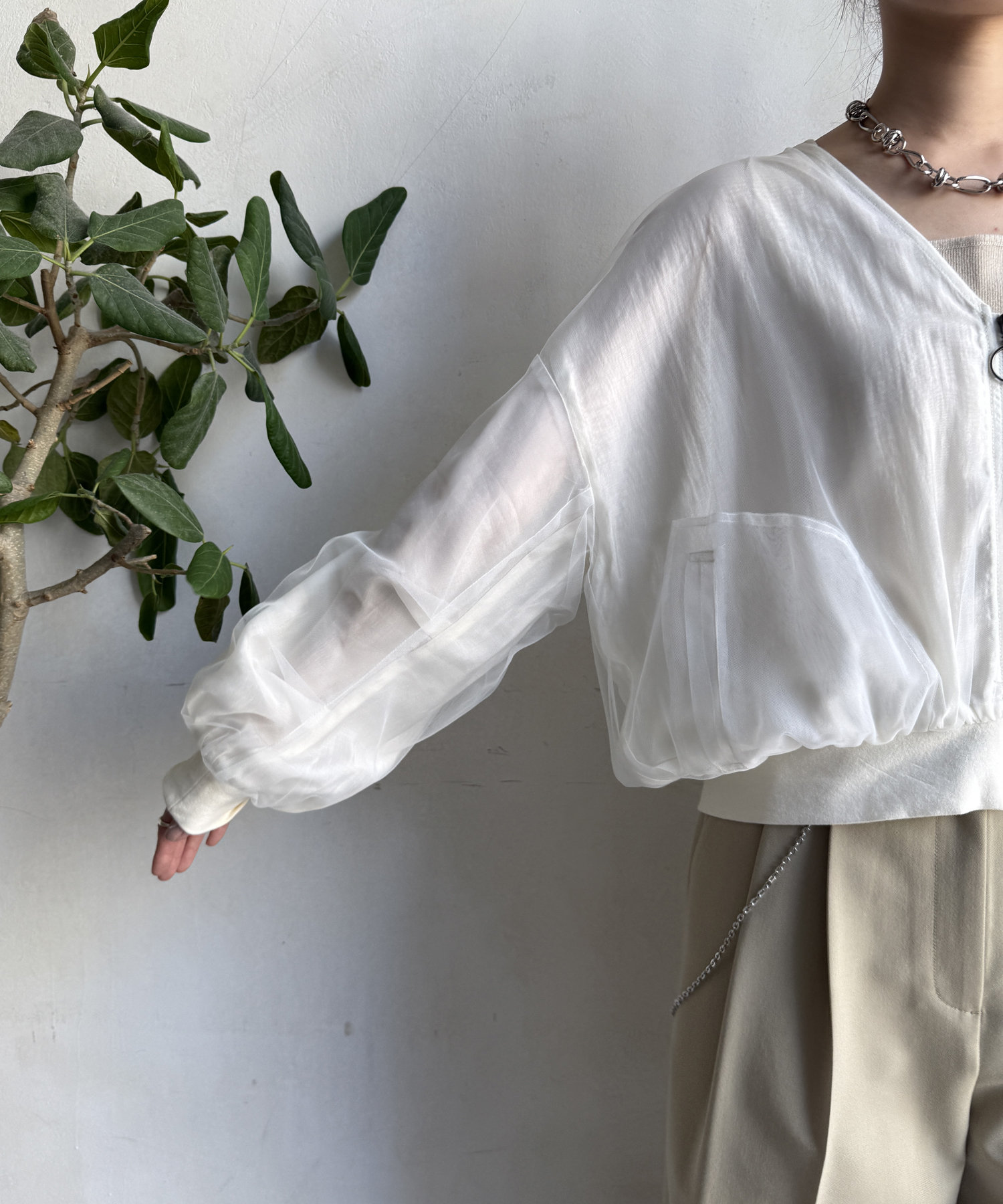 【WEB限定】チュールレイヤードブルゾン