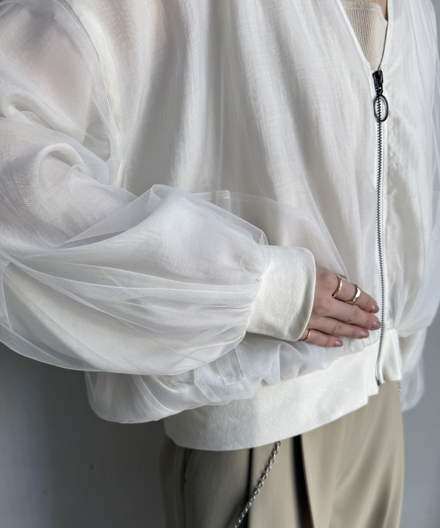 【WEB限定】チュールレイヤードブルゾン