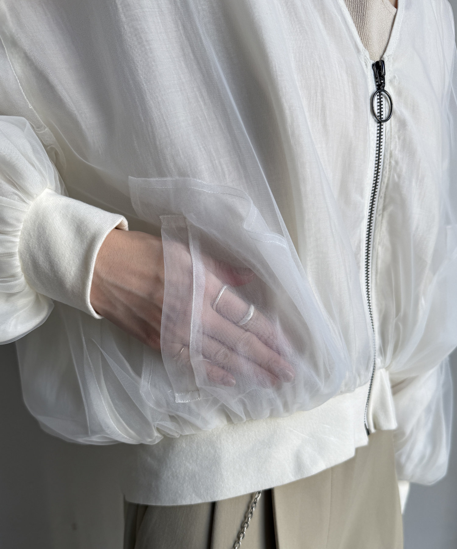 【WEB限定】チュールレイヤードブルゾン