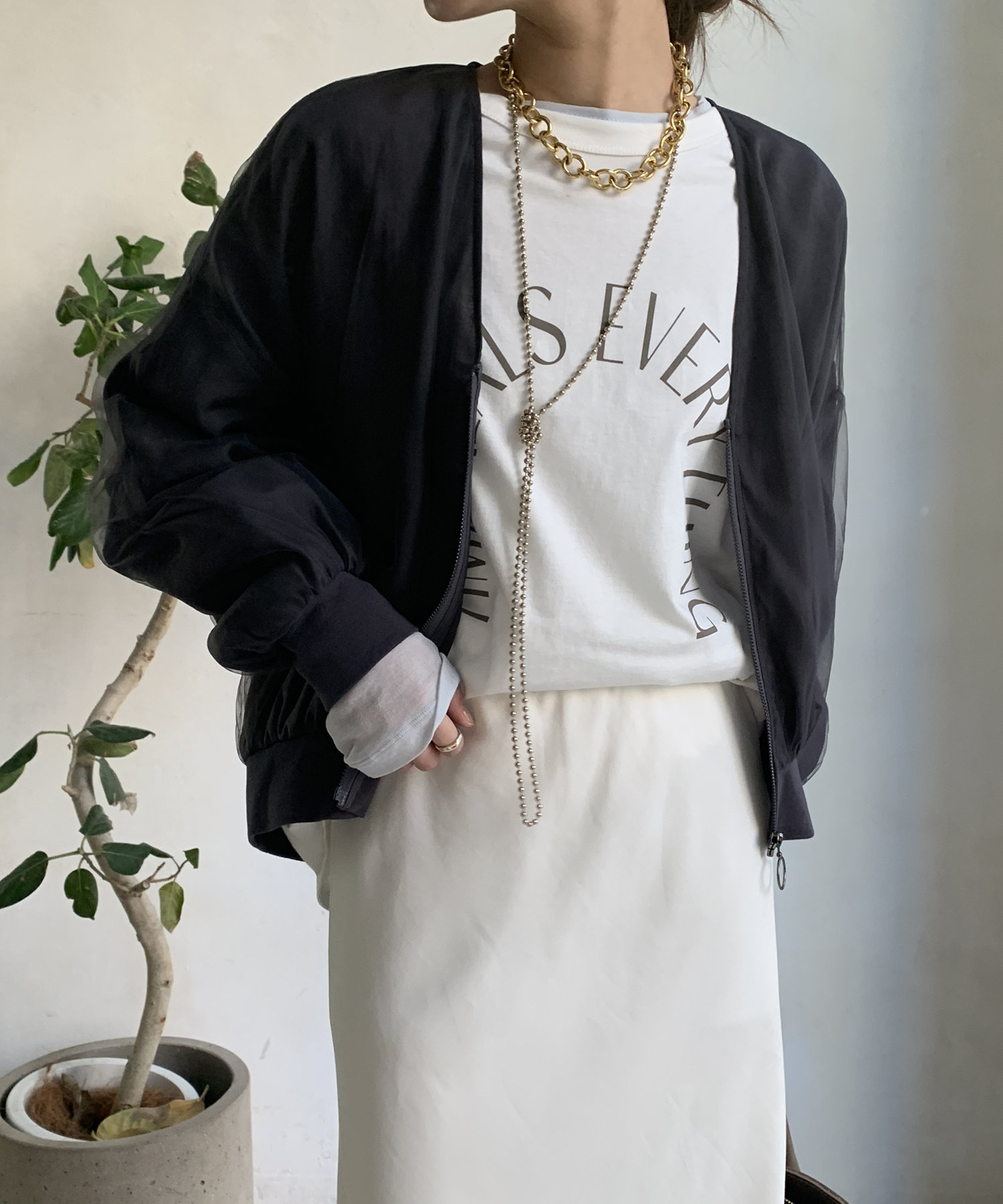 【WEB限定】チュールレイヤードブルゾン