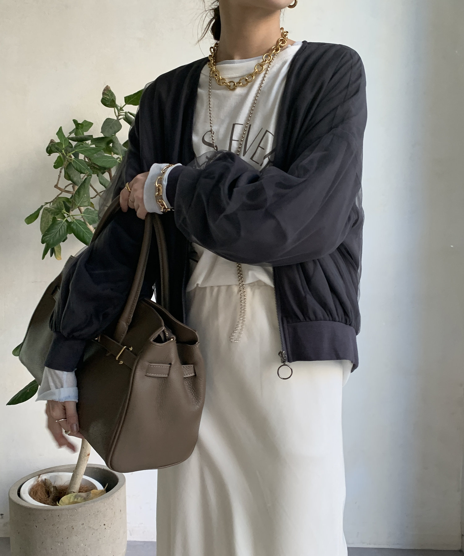 【WEB限定】チュールレイヤードブルゾン