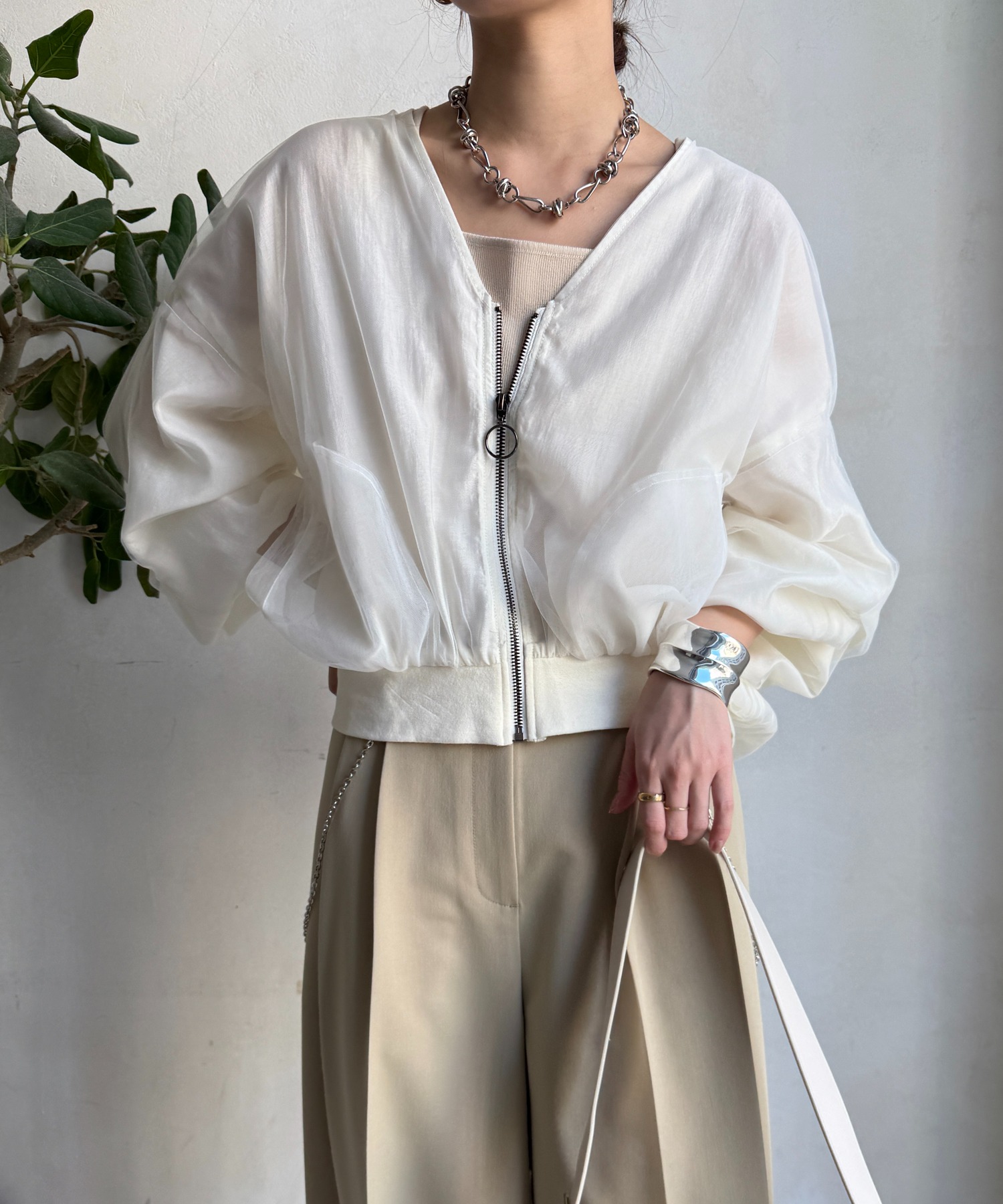 【WEB限定】チュールレイヤードブルゾン