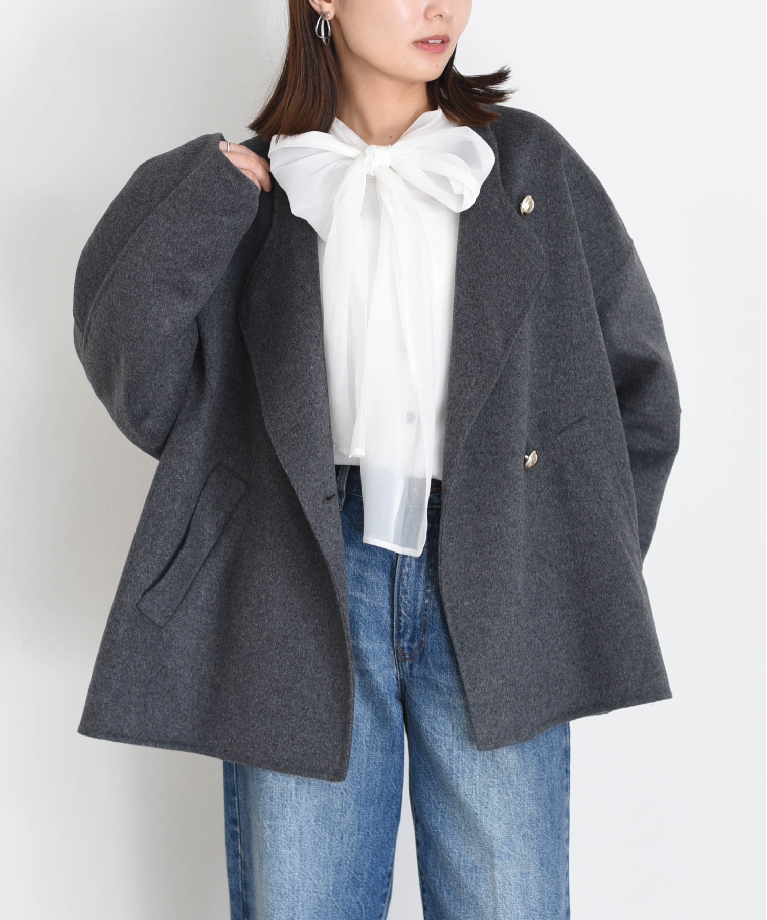 リバー仕立てハーフコート Eimee Law│Eimee Law & LHELBIE 公式