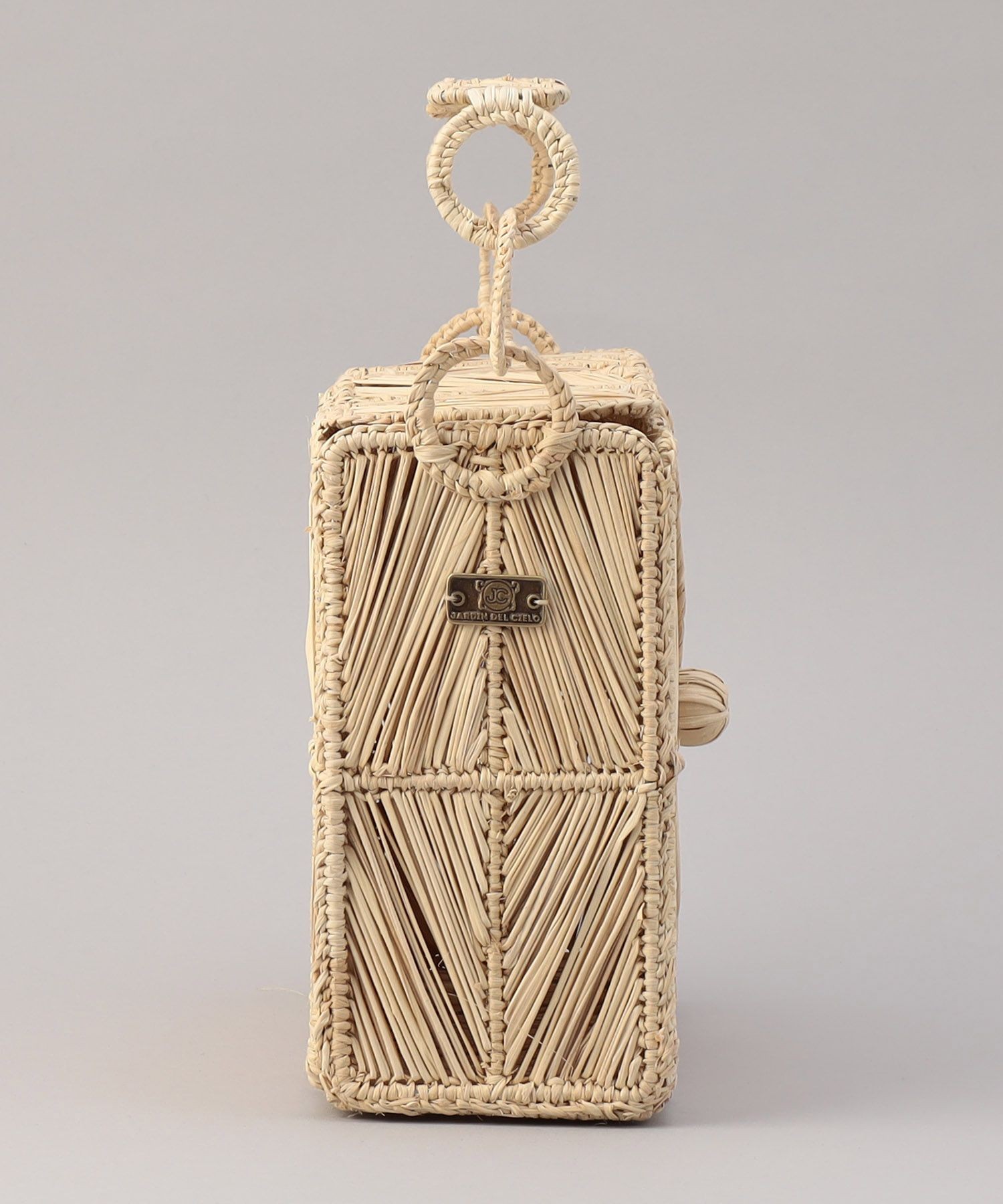 JARDIN DEL CIELO/ジャーディンデルシエロ スクエア ひし形柄カゴバッグ