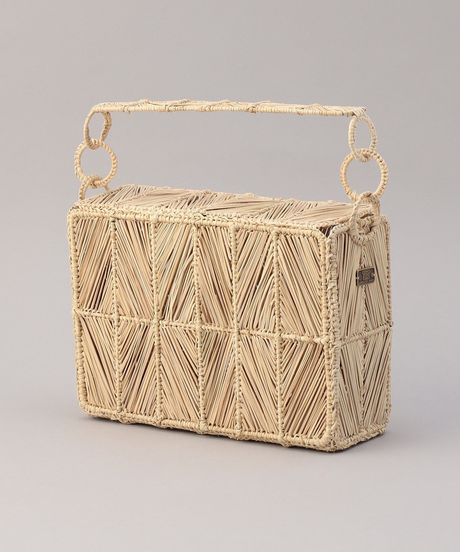 JARDIN DEL CIELO/ジャーディンデルシエロ スクエア ひし形柄カゴバッグ