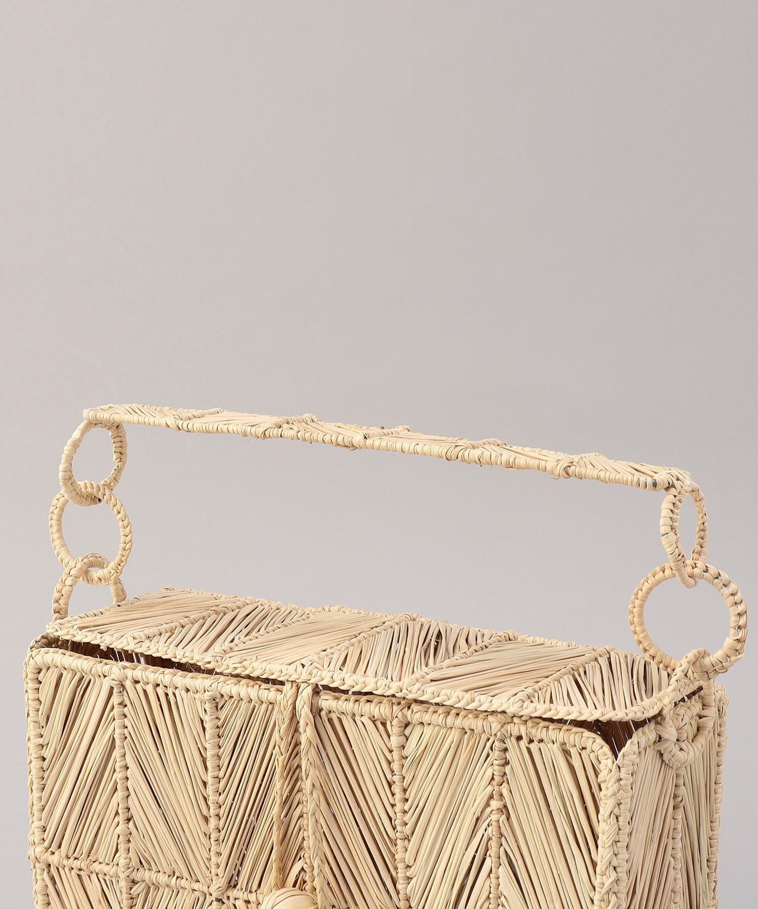 JARDIN DEL CIELO/ジャーディンデルシエロ スクエア ひし形柄カゴバッグ