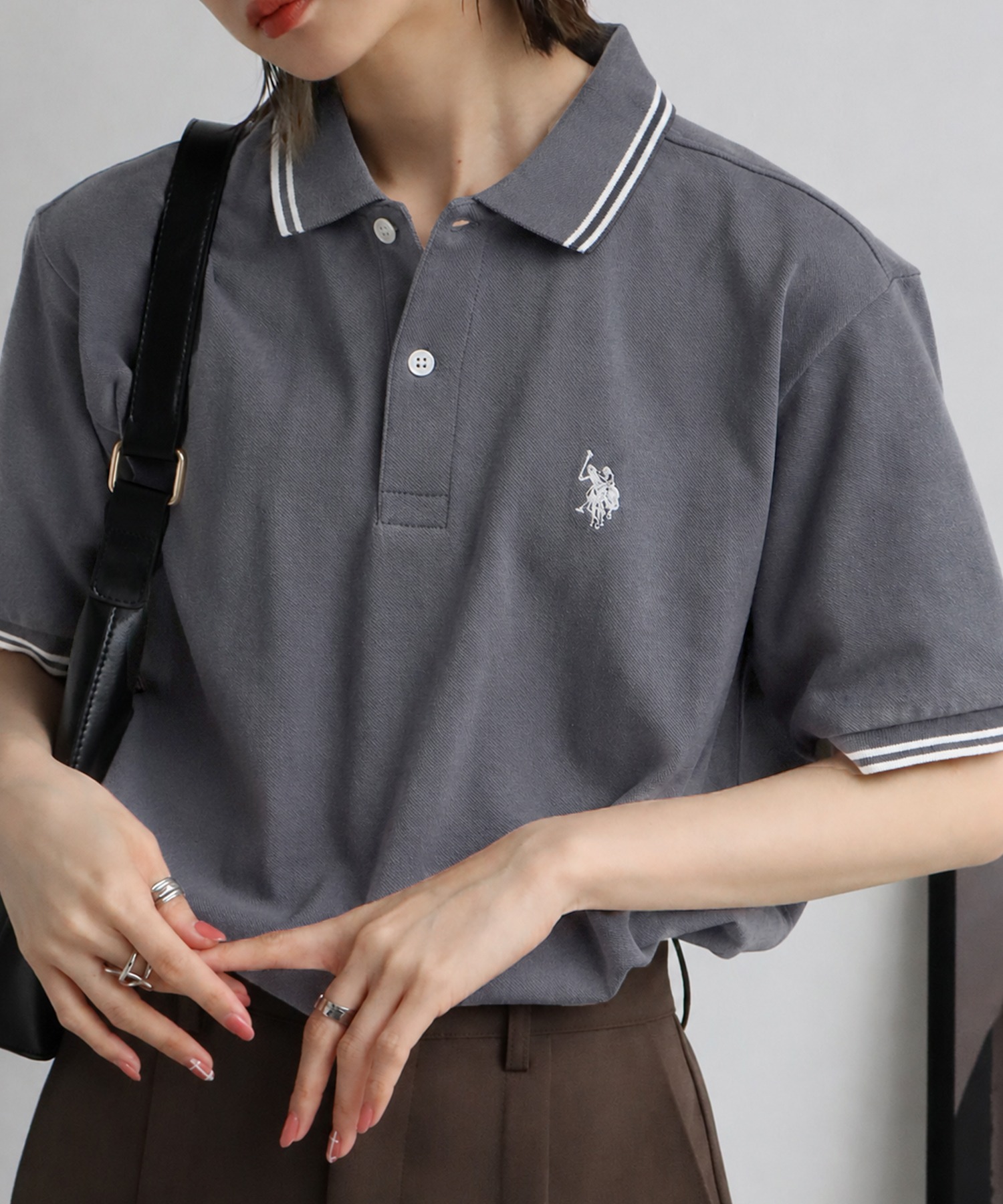 U.S. POLO ASSN. футболка-поло с вышивкой, 100% хлопок, короткий рукав, Rabbit logo