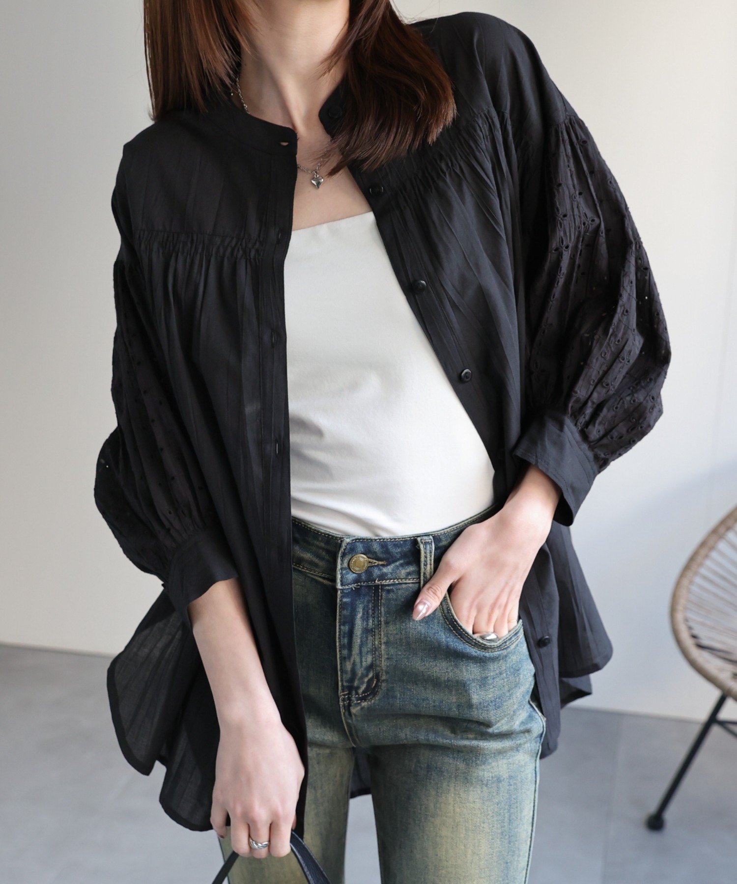 model：162cm 着用サイズ：F