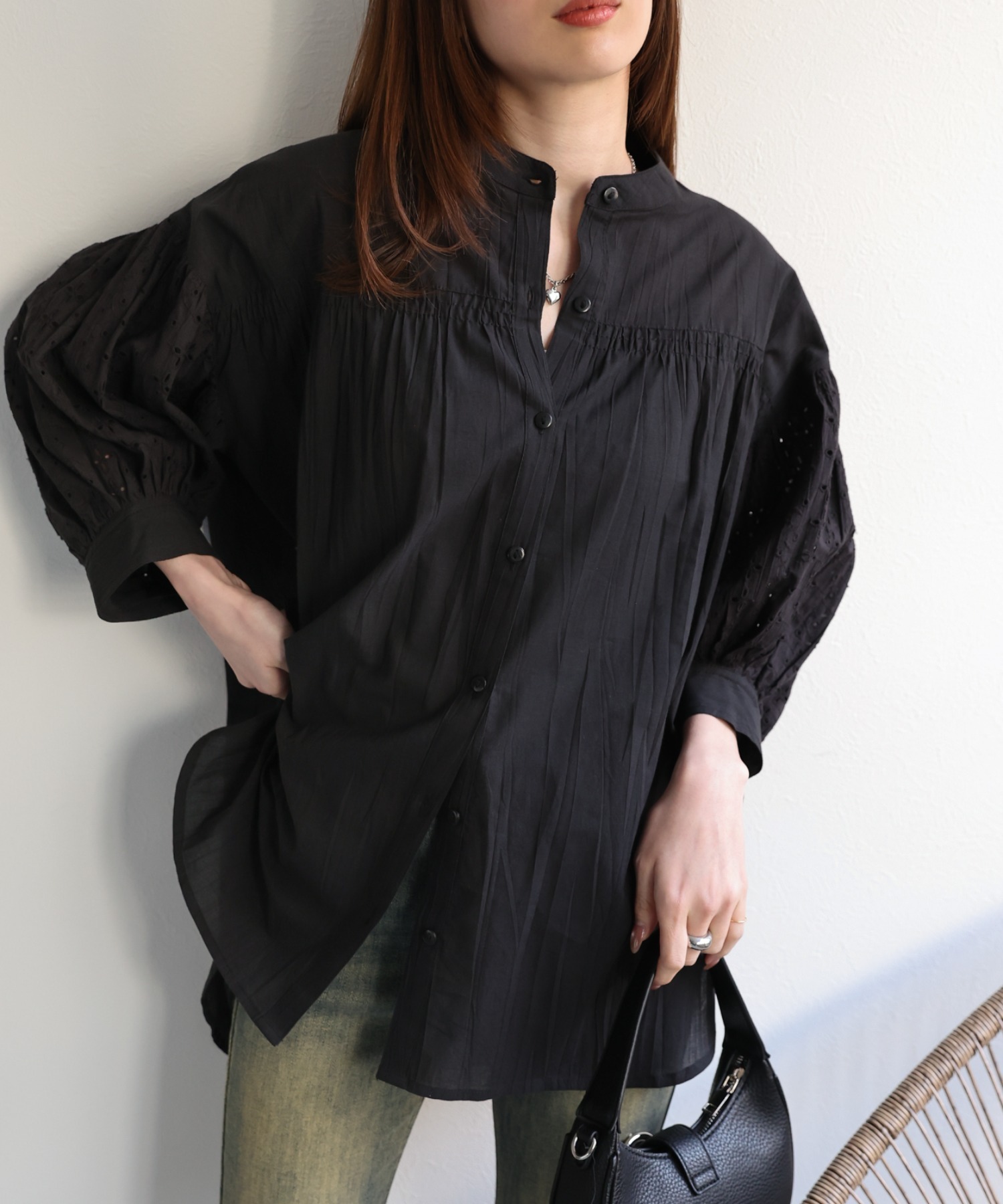 model：162cm 着用サイズ：F
