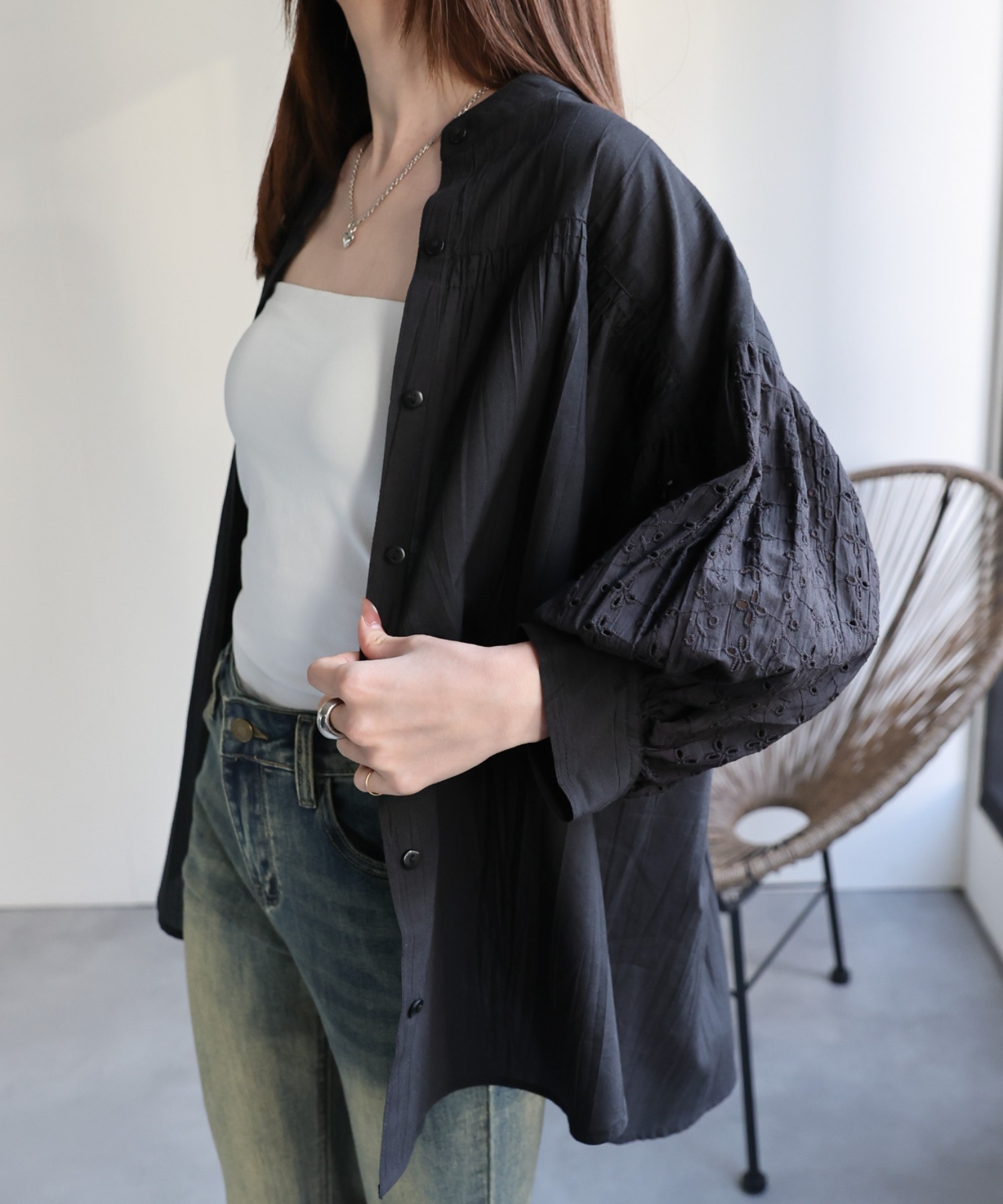 model：162cm 着用サイズ：F