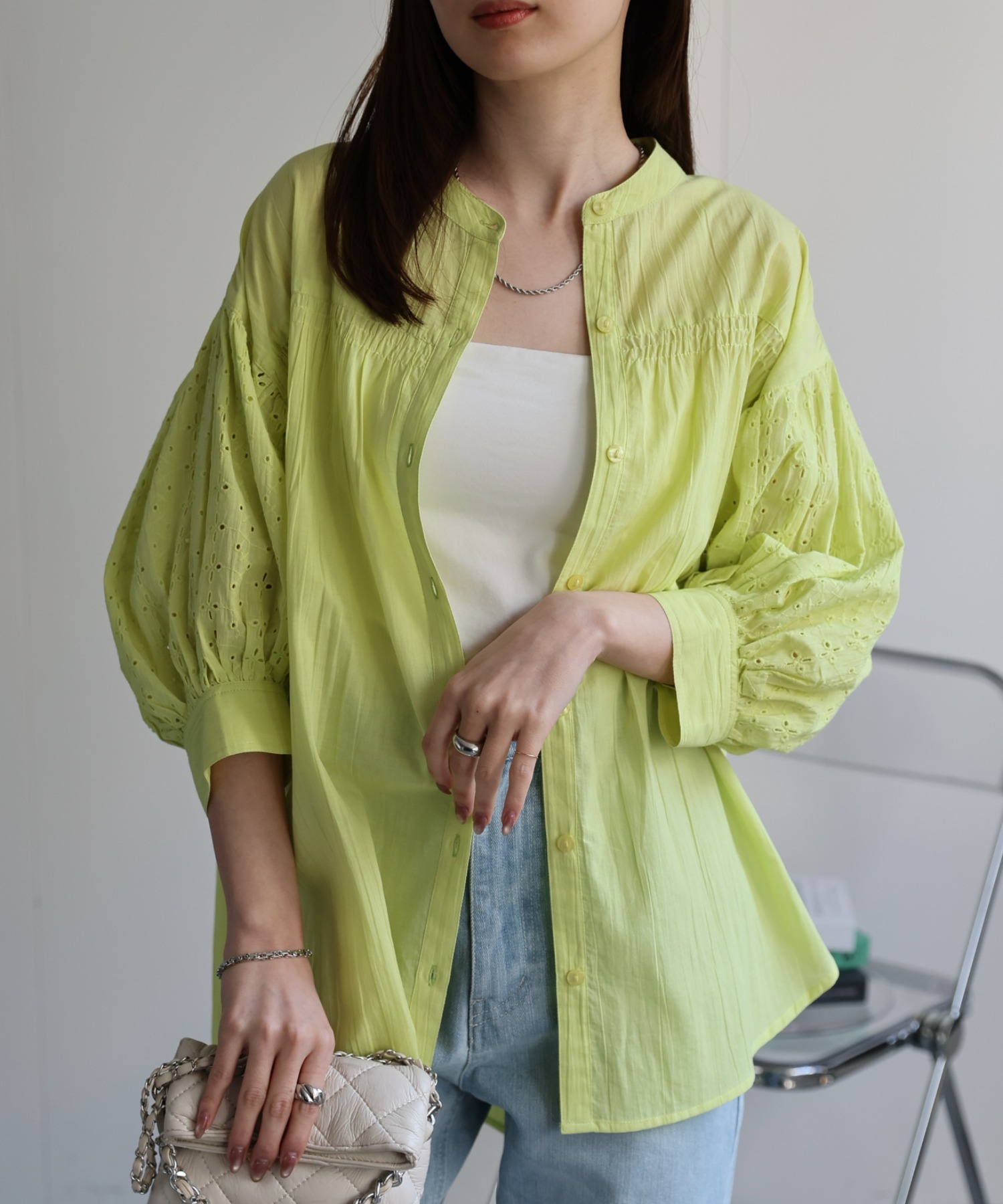 model：162cm 着用サイズ：F