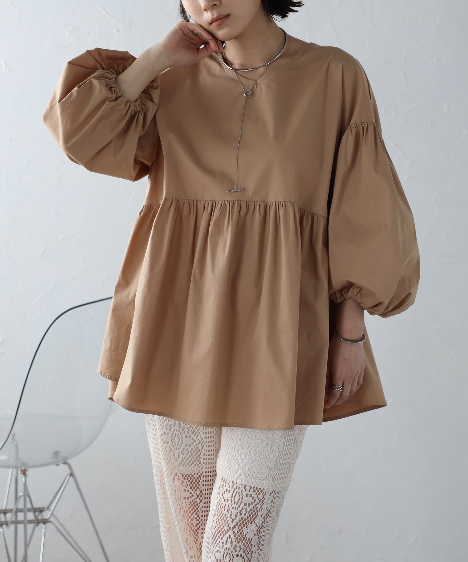 model：H163 着用サイズ：FREE