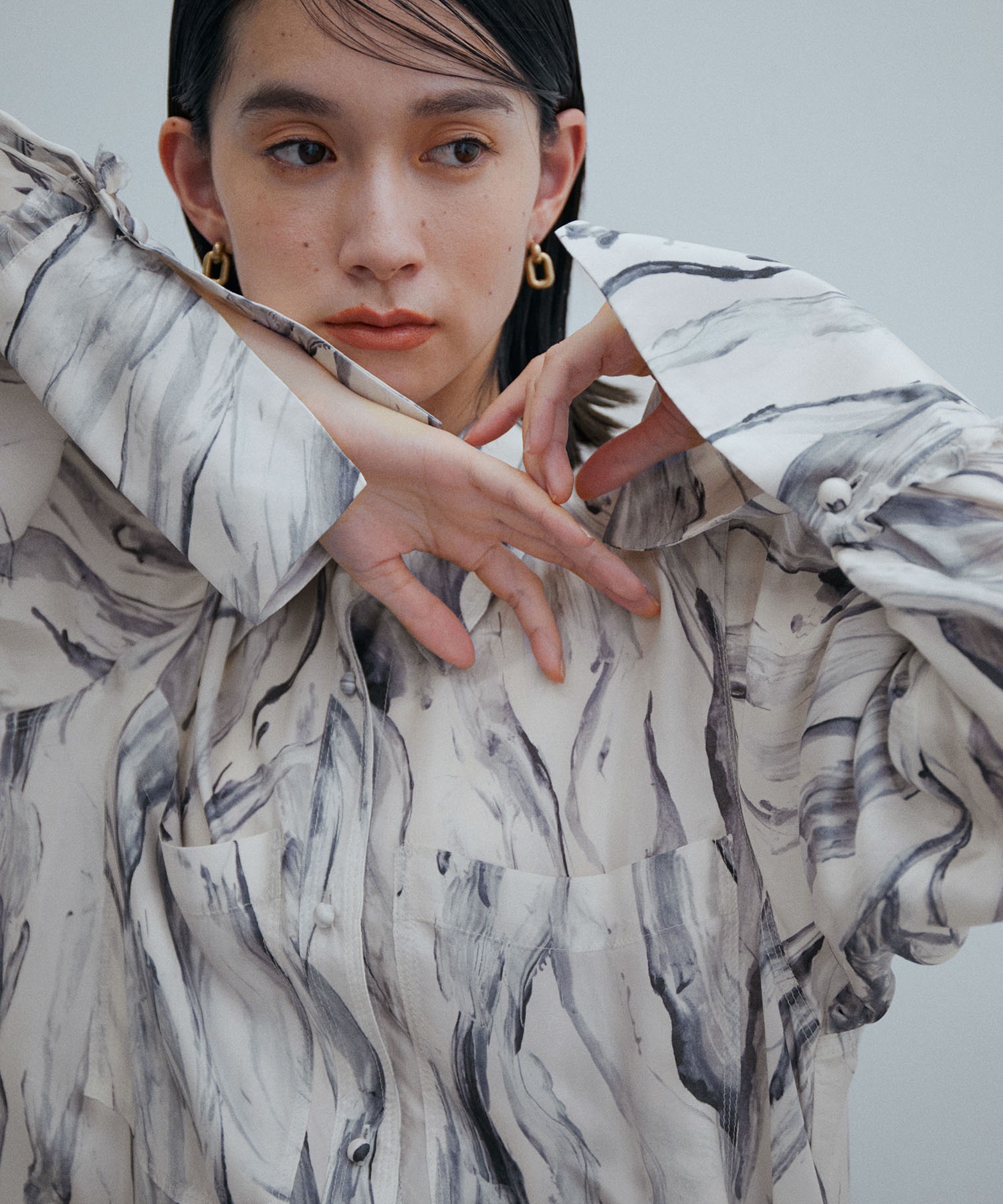 経典ブランド Rope ステッチディテールロングシャツ Et Adam ブラウス