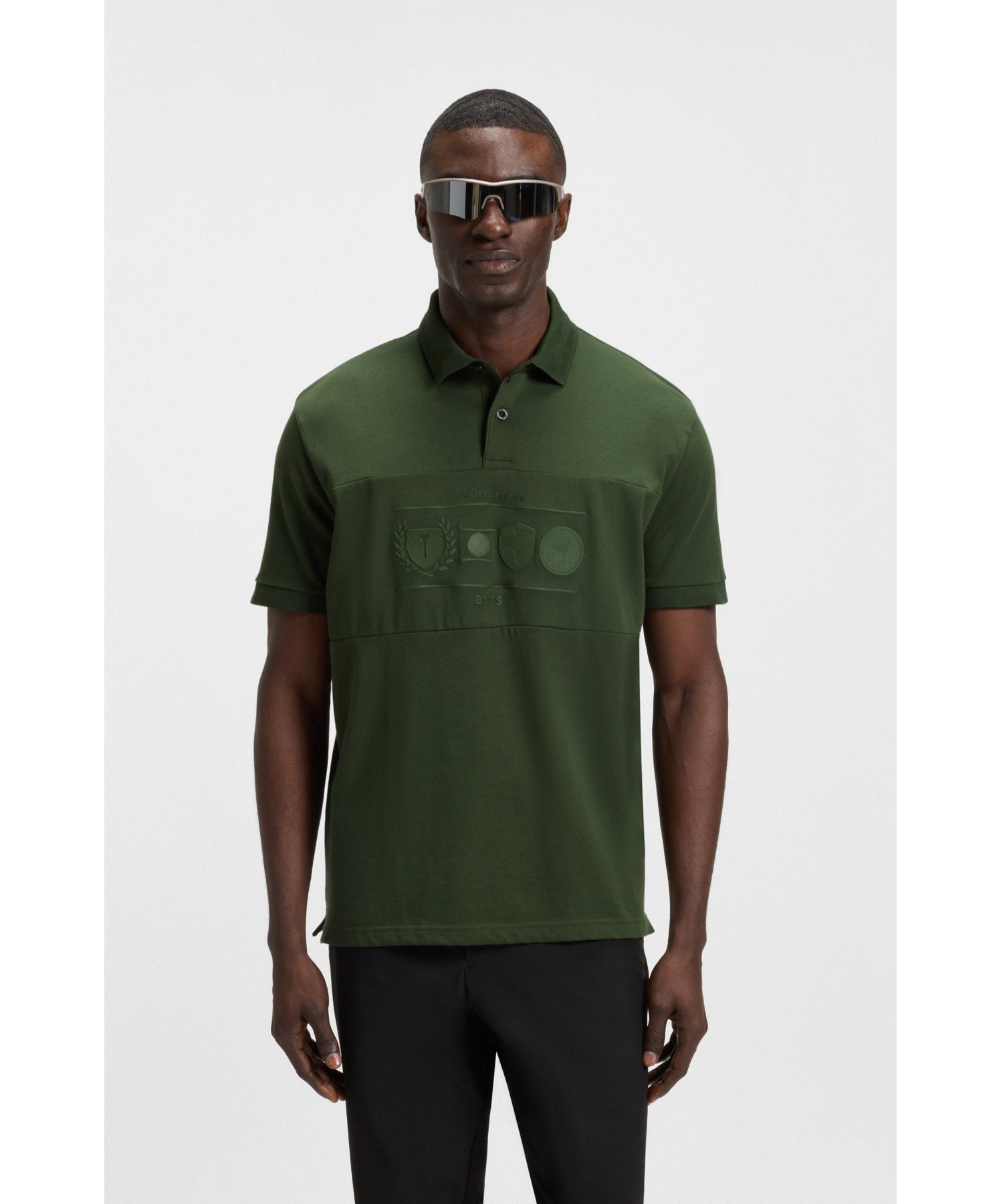 Релаксфит Полшац Cotton Golf Artwork — поло, золотистый принт, футболка‑артворк
