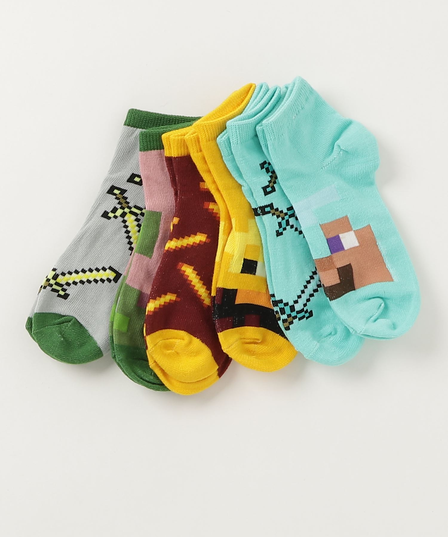 Minecraft マインクラフトソックス Quarters ダイヤのフル装備 ダイヤの剣 ブレイズ ブレイズロッド 6 Mf051bqsgl Pack 金の剣 1set ゾンビピッグマン 未使用