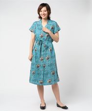 RUMBLERS総柄 半袖ロングワンピース