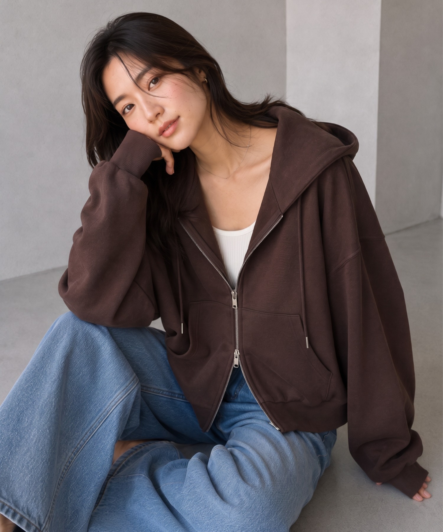 brown ショート丈ver.
モデル身長：157cm