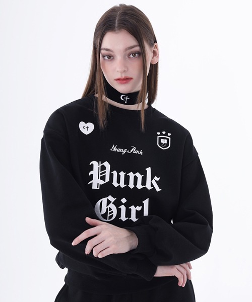 22時までKvkm　guiltyguys スウェット　サイズL 黒ピンク A'GEM/9 × .kom『CLUTSTUDIO/クラットスタジオ』punk girl