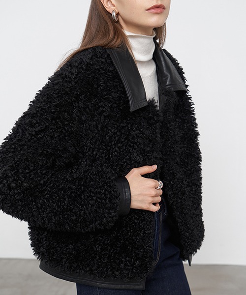 Fano Studios】poodle fur leather blouson FD20W149-ファッション通販 