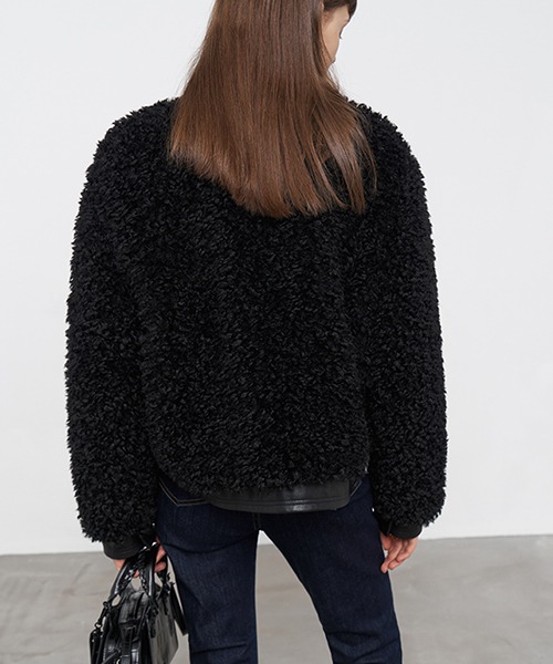 Fano Studios】poodle fur leather blouson FD20W149-ファッション通販