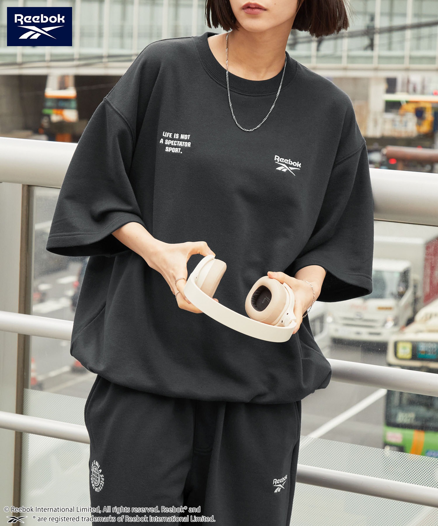RE ARRIVAL/再入荷 Reebok/リーボック 別注 セットアップ ダブルロゴ刺繍 ドロスト ウォーキング・ランニングウェア
