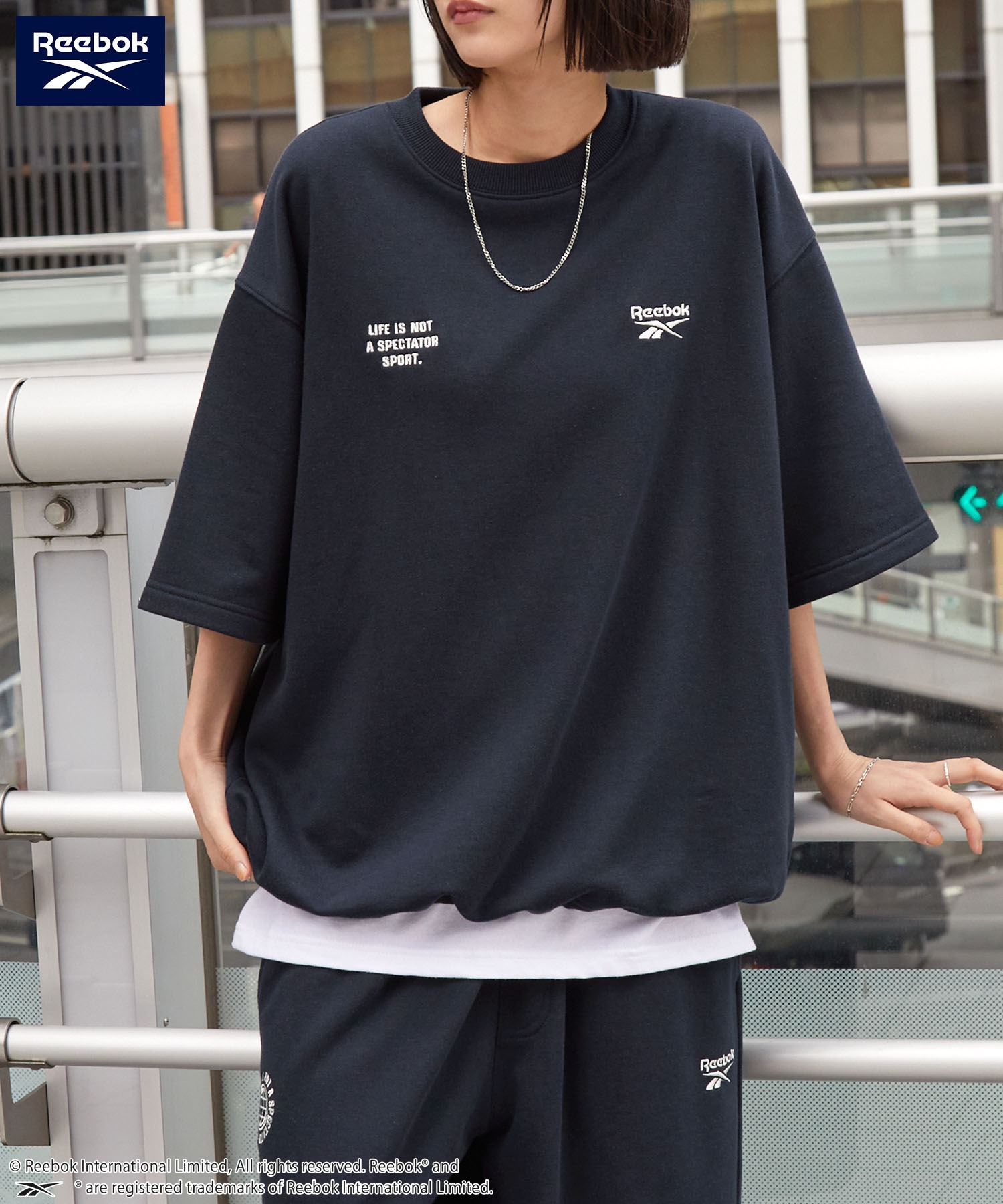 Reebok/リーボック 別注 セットアップ ダブルロゴ刺繍 ドロスト
