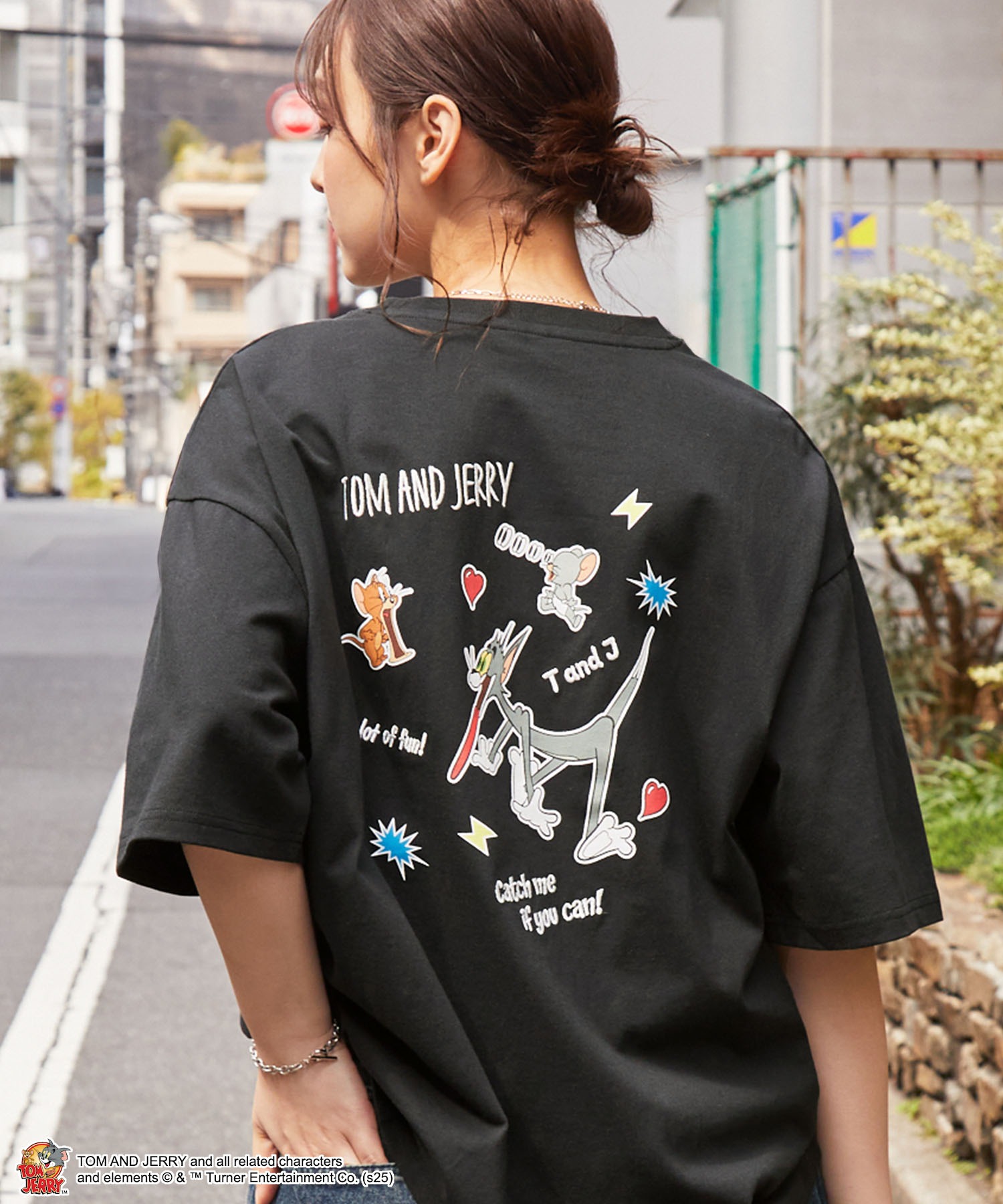 TOM and JERRY】別注 トムとジェリー グラフィック刺繍半袖T