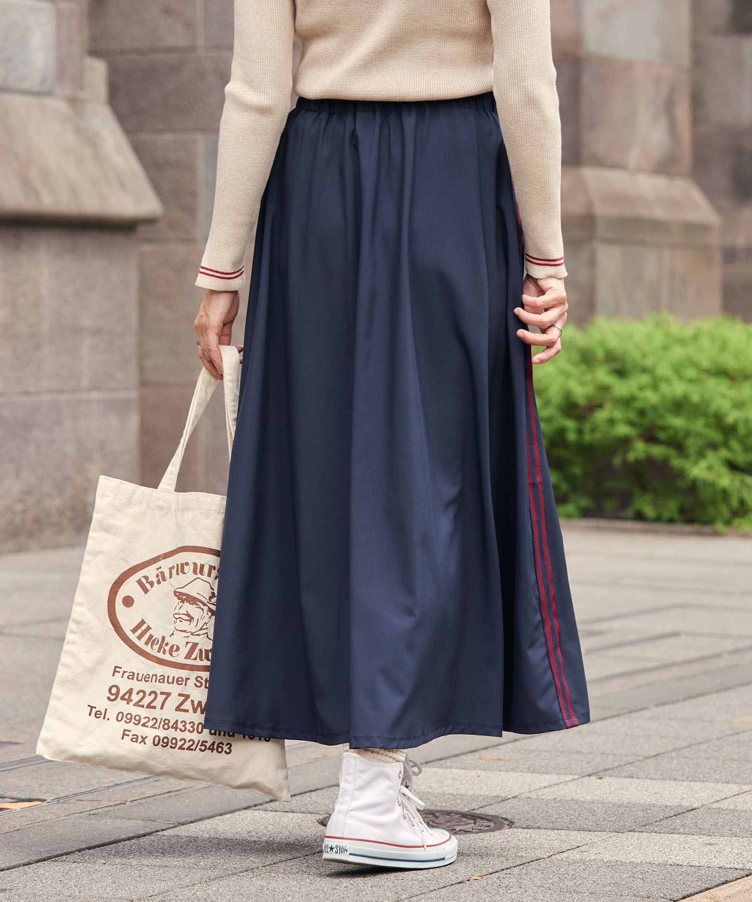 スカート kokoro CONVERSE / コンバース ストレッチ サイドライン ゴアードスカート