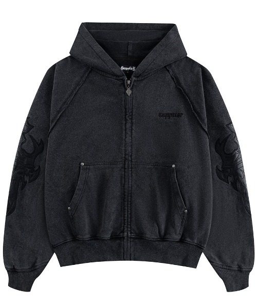 A'GEM/9 × .kom『SUPPLIER/サプライヤー』 DAGGER LEATHER PATCH ZIP