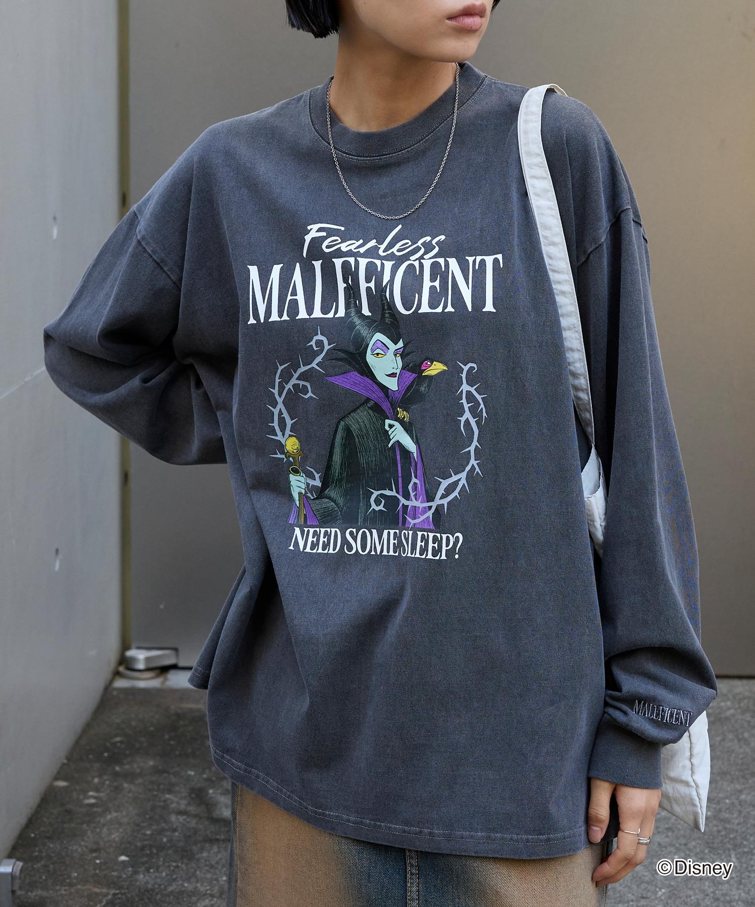 Disney Villains 別注 ピグメント加工ビッグシルエットプリント長袖T