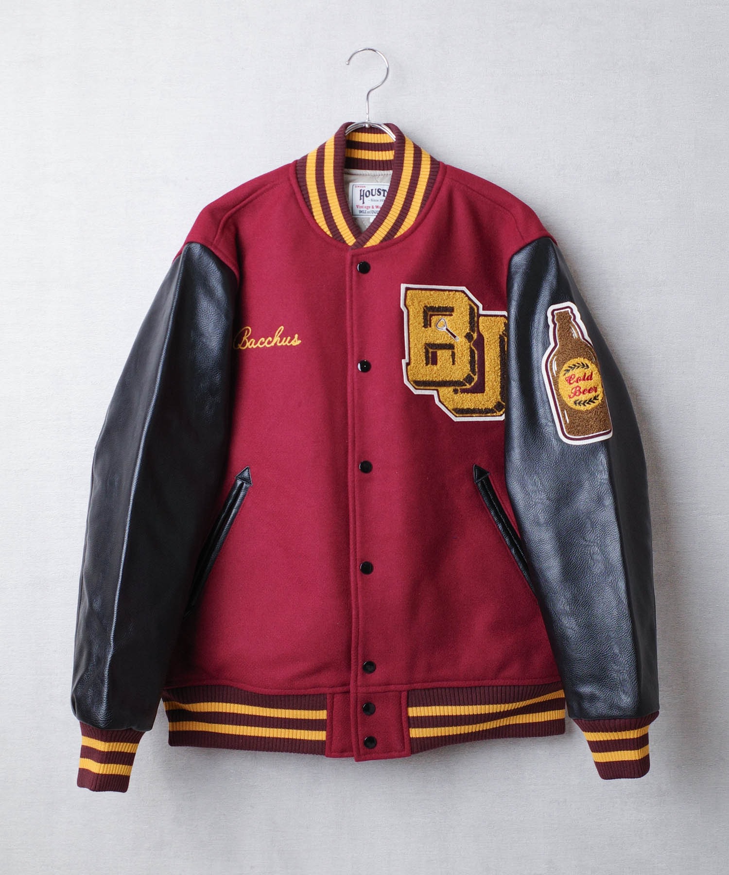 TWS ソウルコンペンミ スタジャン ジャケット Mサイズ スタジャン 【T7】【HOUSTON】MELTON AWARD JACKET（BEER）/ メルトン