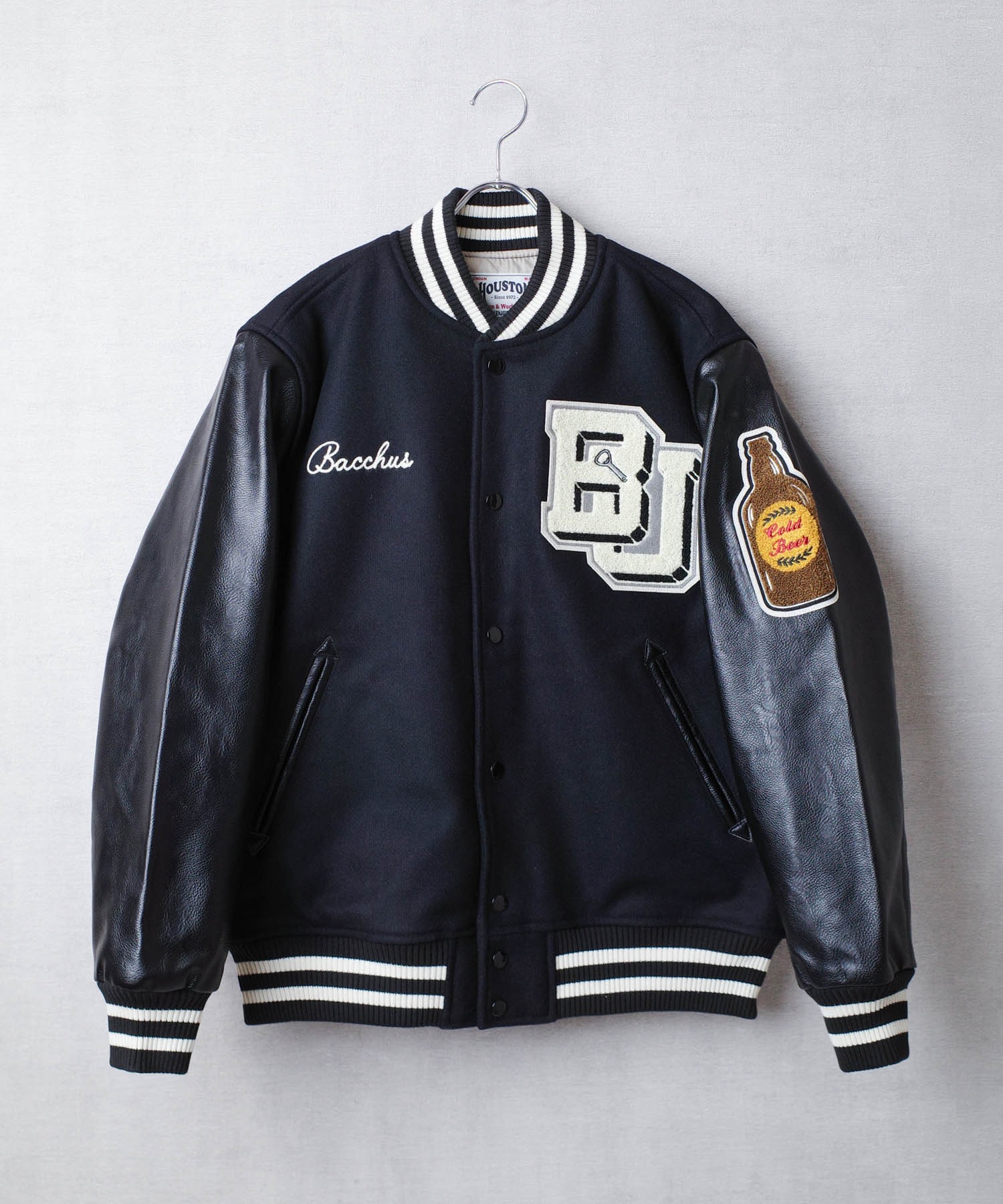 スタジャン 【T7】【HOUSTON】MELTON AWARD JACKET（BEER）/ メルトン
